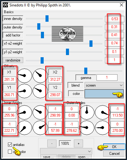 Effecten - Insteekfilters - Dragonfly - Sinedots II