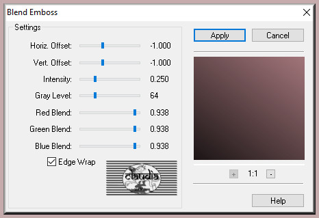 Effecten - Insteekfilters - FM Tile Tools - Blend Emboss