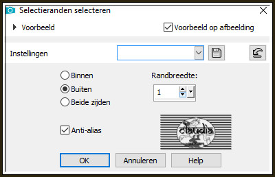 Selecties - Wijzigen - Selectieranden selecteren 