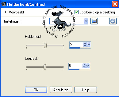 Instellingen helderheid en contrast