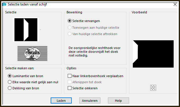 Selecties - Selectie laden/opslaan - Selectie laden vanaf schijf : sel392_aliciar