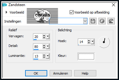Effecten - Textuureffecten - Zandsteen : Kleur = 3de kleur