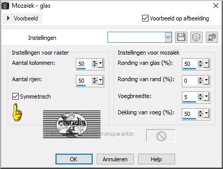 Effecten - Textuureffecten - Mozaïek - glas