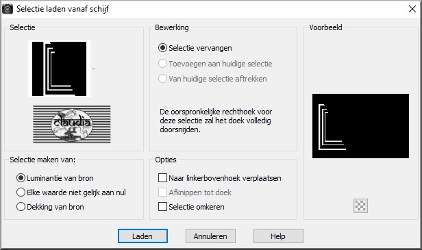 Selecties - Selectie laden/opslaan - Selectie laden vanaf schijf : sel3938_aliciar