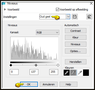 Aanpassen - Helderheid en contrast - Niveaus