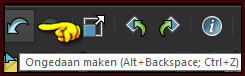 Klik 1 x op het "Ongedaan maken" pijltje
