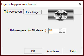 Animatie - Eigenschappen voor frame