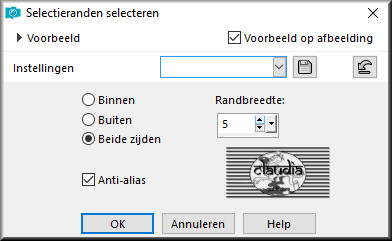Selecties - Wijzigen - Selectieranden selecteren