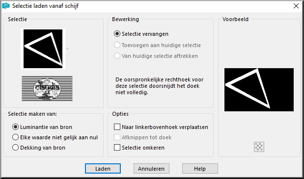 Selecties - Selectie laden/opslaan - Selectie laden vanaf schijf : sel352_aliciar