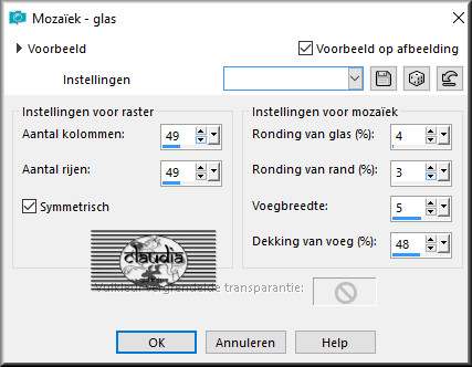 Effecten - Textuureffecten - Mozaïek - glas