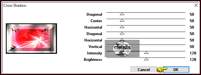 Effecten - Insteekfilters - Graphics Plus - Cross Shadow