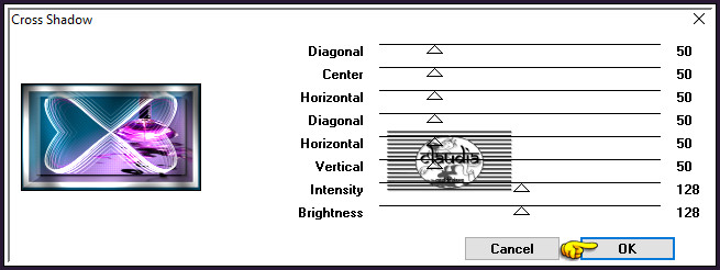 Effecten - Insteekfilters - Graphics Plus - Cross Shadow