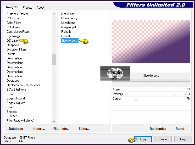 Effecten - Insteekfilters - <I.C.NET Software> - Filters Unlimited 2.0 - DC Layer - SideMerge