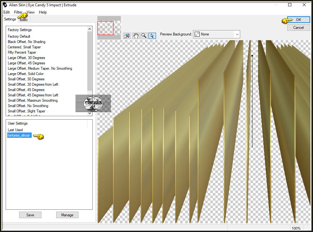 Effecten - Insteekfilters - Alien Skin Eye Candy 5 : Impact - Extrude