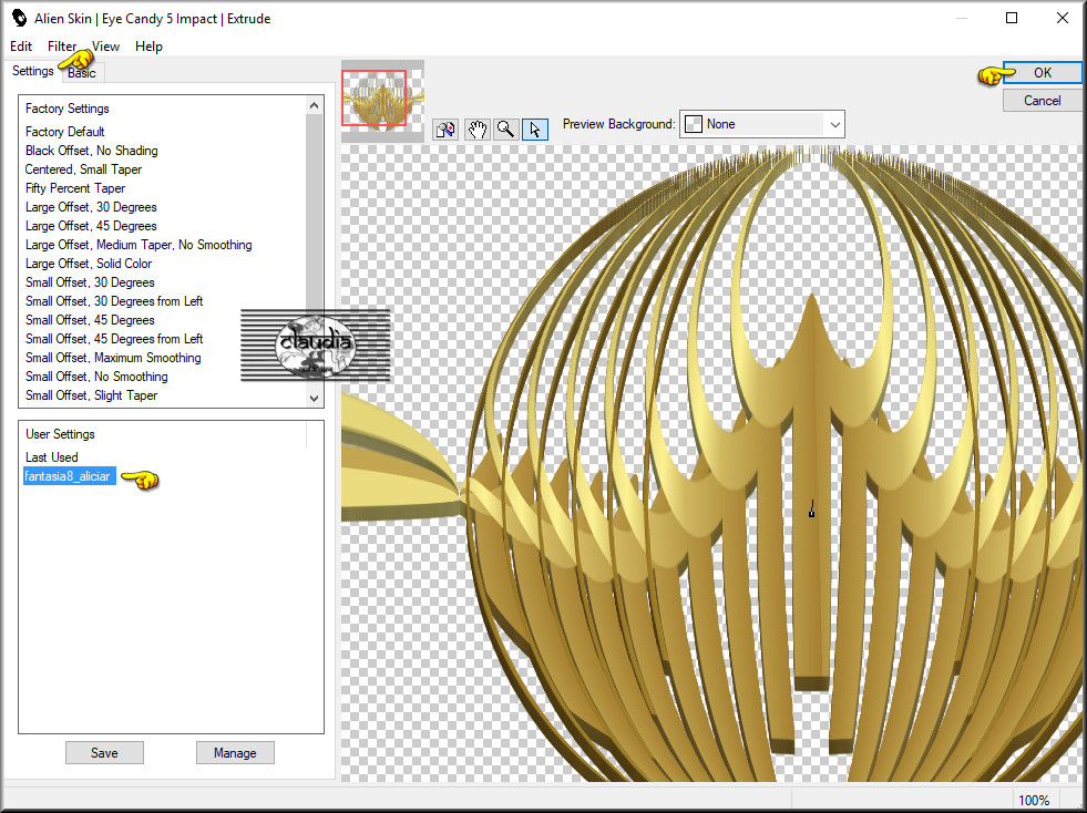 Effecten - Insteekfilters - Alien Skin Eye Candy 5 : Impact - Extrude