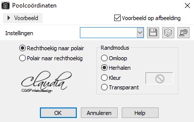 Effecten - Vervormingseffecten - Poolcoördinaten