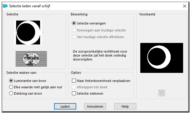 Selecties - Selectie laden/opslaan - Selectie laden vanaf schijf : sel135_aliciar