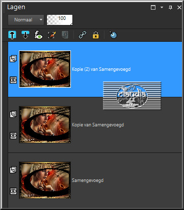 Lagen - Dupliceren : doe dit 2 x zodat je 3 dezelfde lagen hebt