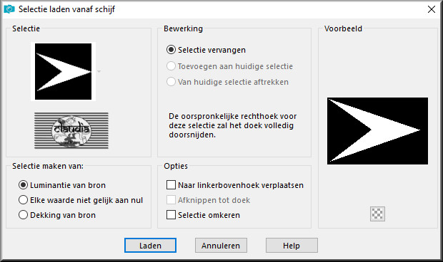 Selecties - Selectie laden/opslaan - Selectie laden vanaf schijf : sel122_aliciar