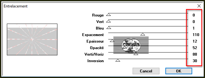 Effecten - Insteekfilters - Jeux de lignes - Entrelacement