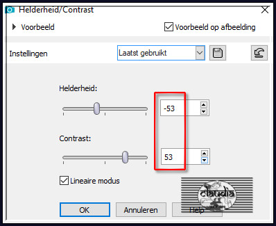 Aanpassen - Helderheid en contrast - Helderheid/Contrast