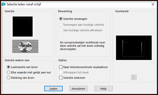 Selecties - Selectie laden/opslaan - Selectie laden vanaf schijf : sel150_aliciar