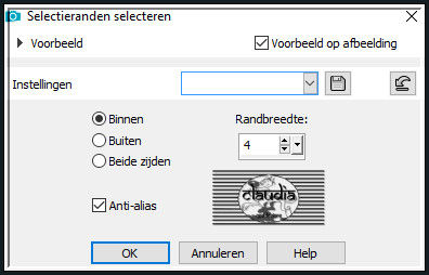 Selecties - Wijzigen - Selectieranden selecteren :