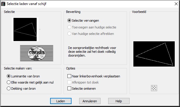 Selecties - Selectie laden/opslaan - Selectie laden vanaf schijf : sel108_aliciar