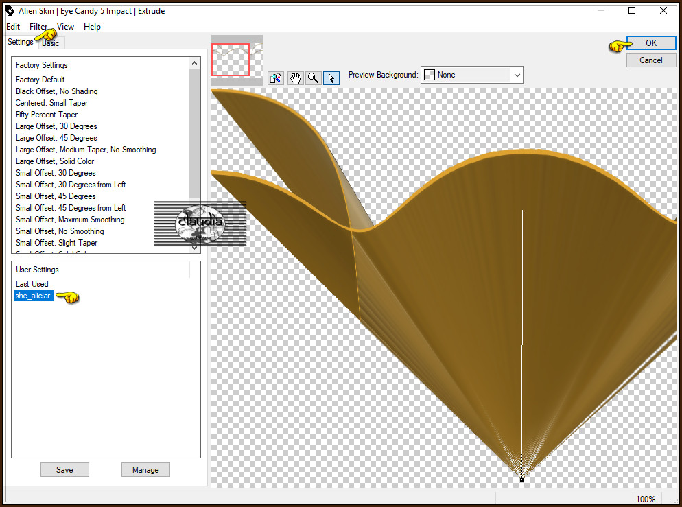 Effecten - Insteekfilters - Alien Skin Eye Candy 5 : Impact - Extrude