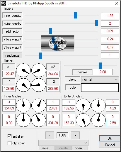 Effecten - Insteekfilters - Dragonfly - Sinedots II