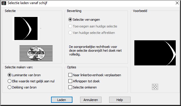 Selecties - Selectie laden/opslaan - Selectie laden vanaf schijf : sel113_aliciar