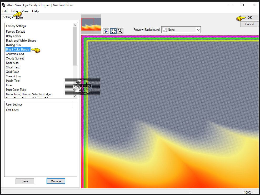 Effecten - Insteekfilters - Alien Skin Eye Candy 5 : Impact - Gradient Glow :