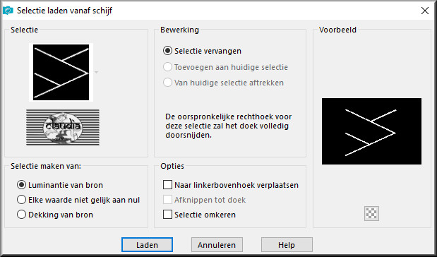 Selecties - Selectie laden/opslaan - Selectie laden vanaf schijf : sel3952_aliciar