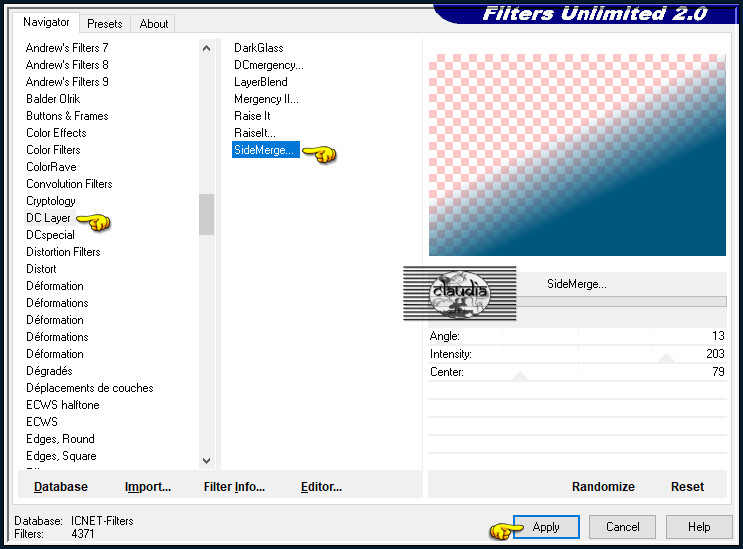 Effecten - Insteekfilters - <I.C.NET Software> - Filters Unlimited 2.0 - DC Layer - SideMerge