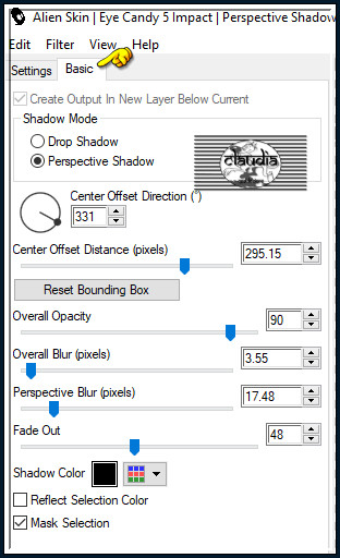 Effecten - Insteekfilters - Alien Skin Eye Candy 5 : Impact - Perspective Shadow