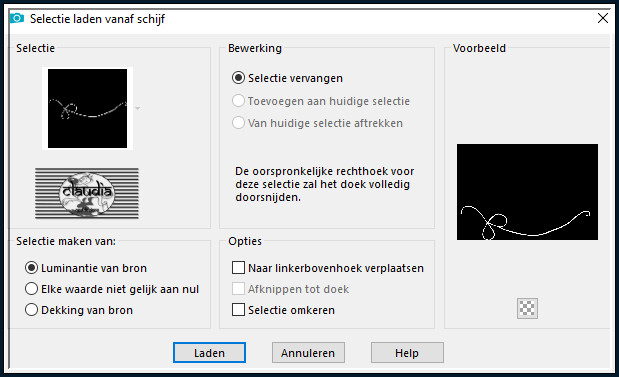 Selecties - Selectie laden/opslaan - Selectie laden vanaf schijf : sel_404 aliciar