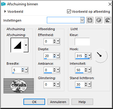 Effecten - 3D-Effecten - Afschuining binnen