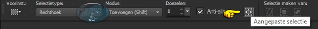 Instellingen Selectiegereedschap - Aangepaste selectie