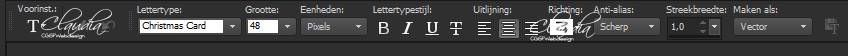 Instellingen font "christmas_card"