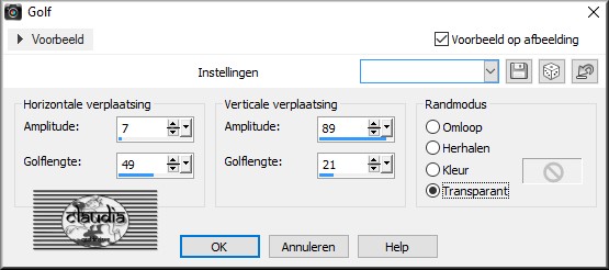 Instellingen Golf