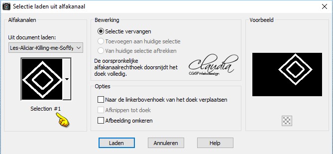 Selectie laden uit alfakanaal : Selection #1