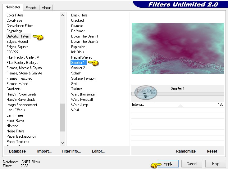 Instellingen Distortion Filters - Smelter 1