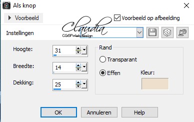 Instellingen Als knop