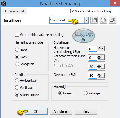 Instellingen Afbeeldingseffect - Naadloze herhaling 