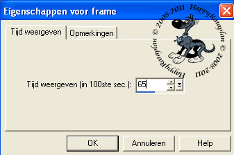 Instellingen eigenschappen van frame