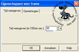 Instellingen eigenschappen van frame