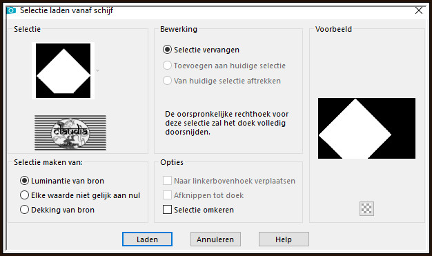 Selecties - Selectie laden/opslaan - Selectie laden vanaf schijf : Selection1_ADA_Animabelle