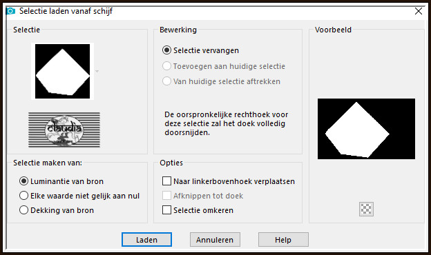 Selecties - Selectie laden/opslaan - Selectie laden vanaf schijf : Selection2_ADA_Animabelle