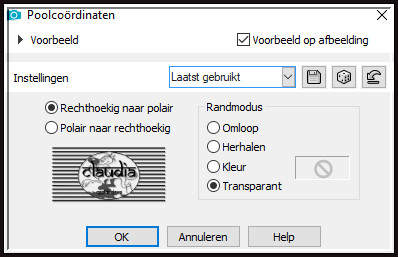 Effecten - Vervormingseffecten - Poolcoördinaten