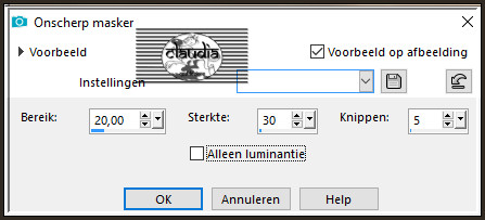 Aanpassen - Scherpte - Onscherp masker